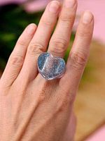 Кольцо АЛЕФ GIRLY "Голубое сердце" 25P-023 акриловое,d=1,7см
