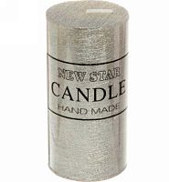 Свеча "New Star" ZD-073 114-144 серебро,5*10см