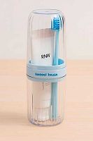 Контейнер д/зубных щёток АЛЕФ "Sweet house" 6983-02 голубой