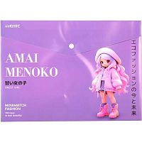 Папка-конверт на кнопке А4 deVENTE "Amai Menoko" 3079602 непрозр.с рис.,пластик.180мкм