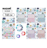 Наклейки-стразы MAZARI M-20449 пластик,7*8см,асс.,ОПП-уп.
