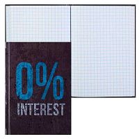 Записная книжка А6  64л. КОКОС "0% Interest" 252225 клетка,тв.обл.,глянц.лам.