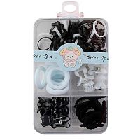 Набор д/волос КОКОС "Wei Ya" 251919 (крабики+резинки,набор 70шт),асс.