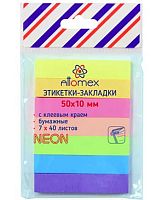 Набор самокл. этикеток-закладок ATTOMEX 50*10мм 7цв.неон*40л. 2011200 пластик