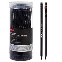Карандаш ч/гр. с ласт. ХАТ "Символы России" 092652 НВ,кругл.корп.,чёрн.дерево,заточ.,пластик.туба