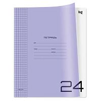 Тетрадь 24л. (клетка) BG пластик.обл. "UniTone. Neon сиреневая" 06115
