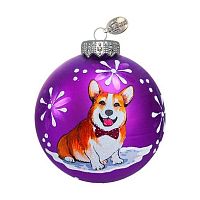 Шар КОЛОМЕЕВ "Корги" КУ-80-244096 стекло, 8см,подар.уп.