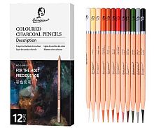 Карандаш угольный Giorgione 12шт. DJ-29 кругл.корп.,к/к