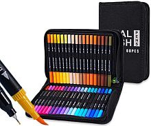 Маркеры д/скетчинга 60цв. INTELLIGENT "Двусторонние" DN-291 линер/кисть,0,4/1-2мм,кругл.корп.,пенал