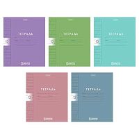 Тетрадь 12л. (кос.лин.) ХАТ пластик.обл. "Color Set" асс.
