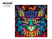 Мозаика алмазная MAZARI "Кошка" M-11936 холст,20*20см,полн.выкл.,подрамн.