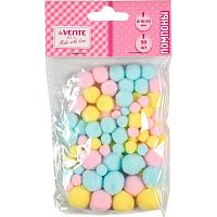 Набор д/творчества deVENTE "Помпоны" 8000559 пастел.,10-20мм,90шт.