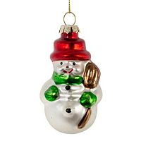Игрушка ёлочная REMECO "Снеговик" 822451 стекло,5*4,5*9см
