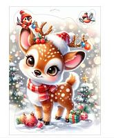 Наклейки оформ. НГ А4 "Оленёнок" 0201144 двухстор.