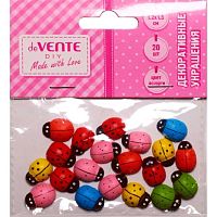 Декор. элементы deVENTE "Божьи коровки" 8120111 дерев.,ассорти,12*15мм,(20шт)