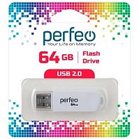 Флеш-драйв64Гб Perfeo C03 White