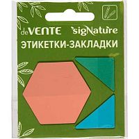 Набор самокл. этикеток-закладок deVENTE 40*46мм/27*22мм,3цв.*20л. "sigNATURE" 2011522 п/прозр.пл.