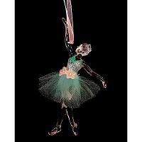 Игрушка ел. ЛЬДИНКА "Балерина в юбке" 253380 акрил,15см,мятный/серебр.