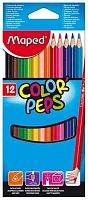 Карандаши 12цв. MAPED "Color`Peps" 183212 трёхгран.,карт.блист.