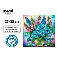 Мозаика алмазная MAZARI "Цветы" M-12659 част.выкл.,25*25см,подрамн.