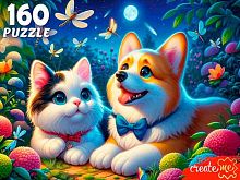 Пазлы  160 Рыжий кот "Ночные друзья" УК160-5537