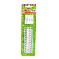 Свечи д/торта Микрос Ч04708 (12шт),тонкие с держателемм 3,8см,10см