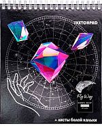 Скетчпад 165*190мм  20л. Проф-Пресс тв.обл. спираль "Карта созвездия" 20-7969 хлопок 50%,300г/м2