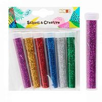 Блёстки декор. КОКОС 201880 6цв. (6шт по 5гр.) в пластик.тубе