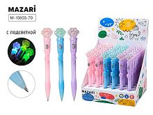 Ручка детск. авт. шар. MAZARI "Лапка" M-15603-70 синяя,пулевидн.,0,7мм,с подсветкой,асс.