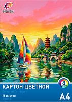 Картон цв. А4  8л.16цв. ЛУЧ 36С 2399-08 в папке
