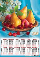 Календарь настенный листовой А2 2026г. ЛИС "Натюрморт.Медовые груши" ПО-26-192 мел.бум.,80г/м2