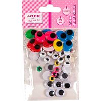 Декор. элементы deVENTE "Глазки с ресничками" 8001566 самокл.,кругл.,10-20мм*75шт.,асс.