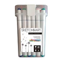 Маркеры д/скетчинга 24цв. BV "SKETCH&ART" 22-0077 двустор.,трёхгр.,пластик.пенал