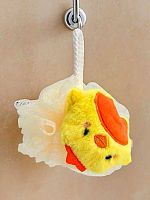 Мочалка д/тела детская АЛЕФ "Цыпленок" 115w-12 полипропилен,текстиль