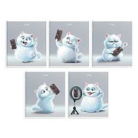 Тетрадь 48л. (клетка) ФЕНИКС "Кот с телефоном" 68577 выб.твин уф-лак,конгрев,асс.