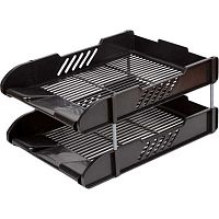 Лоток гориз.2-секц. на стержнях ATTOMEX 3040408 чёрный,24*32,5*15см,полипропилен