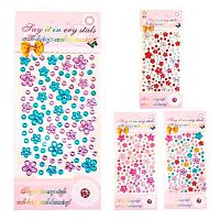 Наклейка декор. стразы  9,5*15 "Цветочки" Р22072-6 Ткн1005-5