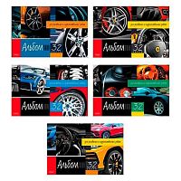 Альбом для рис.32л. ХАТ "Автотюнинг" на скобе,пласт.обл.,200г/м2,асс.