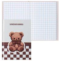 Записная книжка А7  48л. КОКОС "Bear" 252760 тв.обл.,глянц лам,клетка,склейка