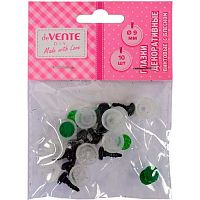 Декор. элементы deVENTE "Глазки" 8001392 винт.с фиксат.,зелёные,с блест.вставк.,кругл.9мм,10шт.