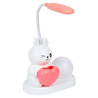 Светильник КОКОС "Зайка" 217811 белый,на подставке,светодиод.украш.