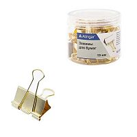 Зажим для бумаг ALINGAR 19мм AL10509 золото