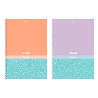 Тетрадь 80л. (клетка) А4 ХАТ спираль "Скобочки" перфор.на отрыв,многоцв.срез.soft-touch лам.,асс.