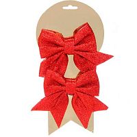 Бант на ёлку 12*14см "Яркий праздник" красный 185-0835 (2шт.)