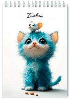 Блокнот А5  32л. АППЛИКА спираль "Котёнок и мышонок" С1496-28 клетка