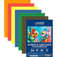 Бумага цв. двухстор. тонир. А4 40л. 8цв. deVENTE 8114600 пласт.пакет,е/подвес