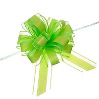 Бант д/оформления подарка "Чудо" 214-257 зелёный,5см,d-15см