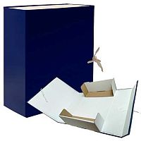 Папка архивная А4 12см Lamark синяя AB0112-BL б/в,складная