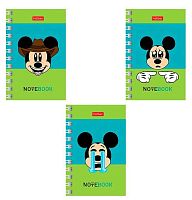 Записная книжка А7  40л. ХАТ спираль "Mickey emojis" клетка