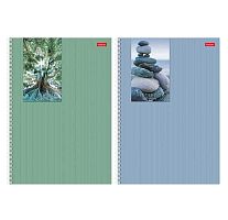 Тетрадь 80л. (клетка) А4 ХАТ спираль "Прикосновение к природе" многоцв.срез,мат.лам.,асс.